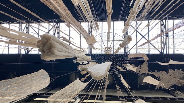 TATE Modern Cecilia Vicun?a installation with hanging mobiles