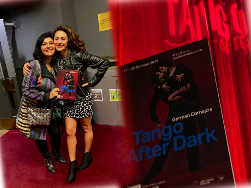 Monica Costa and tango after dark dancer Gisela Galeassi posing for mums magazine