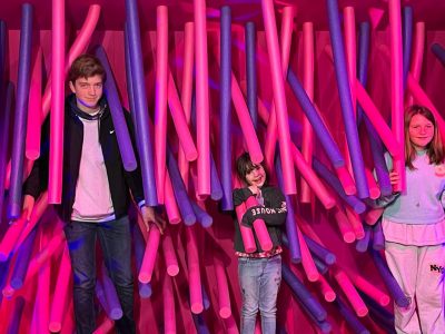 group of children posing for mums magazine at the disney strange world movie multimedia screening