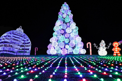 Christmas lights at Lightopia London A Christmas Fantasy at Crystal Palace Park