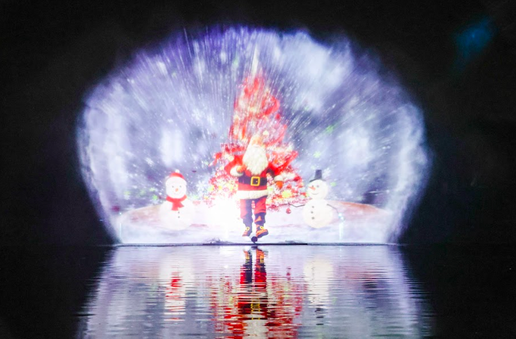 Santa Christmas lights at Lightopia London A Christmas Fantasy at Crystal Palace Park