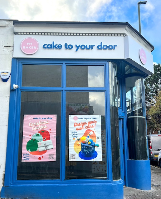 main door of new cake shop in london my baker