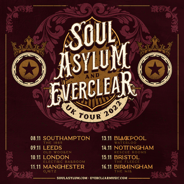Soul Asylum and Everclear 2022 UK Tour Poster
