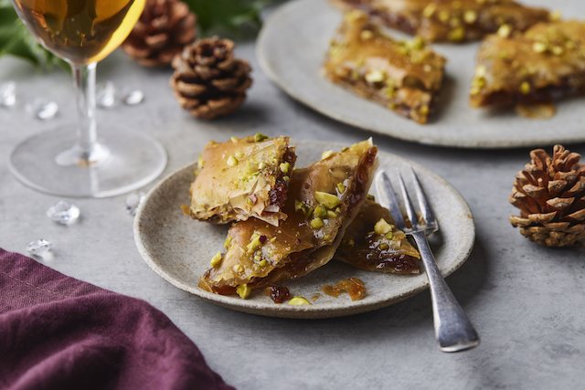 Vegan dessert recipe for Mincemeat Baklava