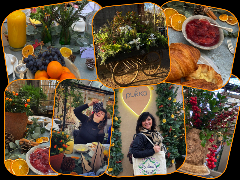 Petersham Nurseries pictures by London Mums magazine collage of brunch in tea room
