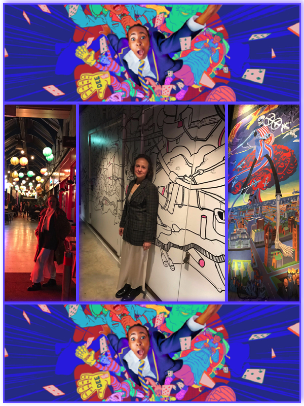 madeleine in brixton for alice in wonderland show posing for mums magazine 