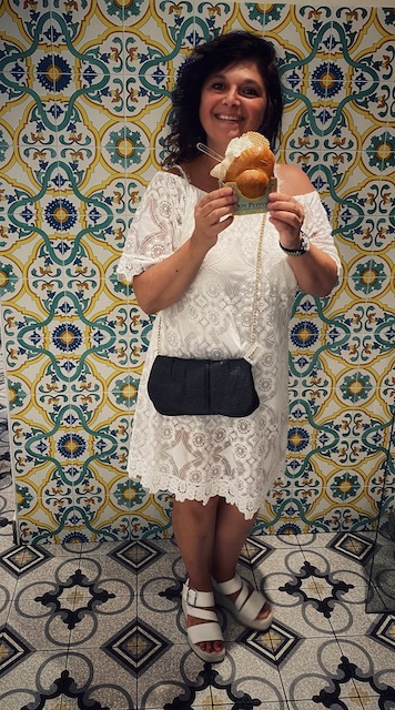 monica costa eating brioscia Catania local life