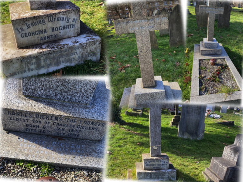 mortlake old burial ground georgina hogarth and charles dickens collage
