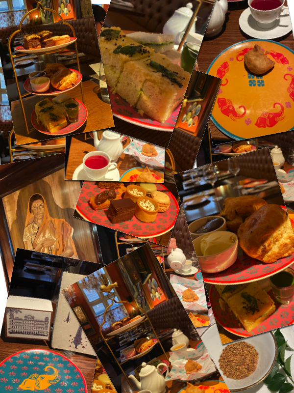 Colonel Saab indian afternoon tea menu collage