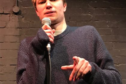 Actor with microphone