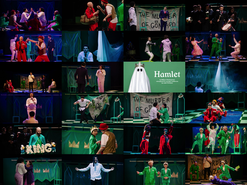 Hamlet for young audiences at the Dorfman National Theatre collage of images