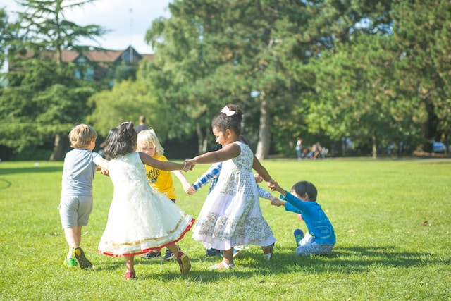 Kids playing in a london park
