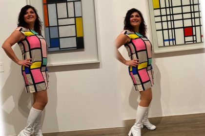 Mondrian dress Monica Costa wearing Kate Spade dress