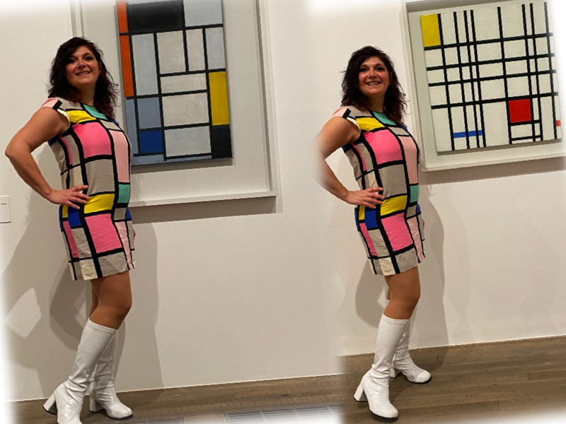 Mondrian dress Monica Costa wearing Kate Spade dress