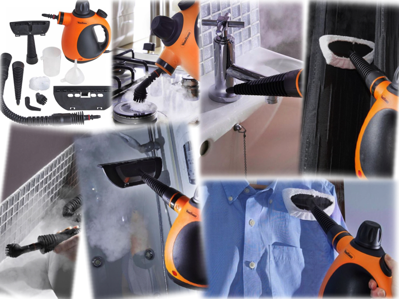 Steam cleaning device collage