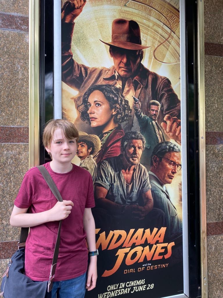 teenage reporter Alec at Indiana Jones 5 premiere