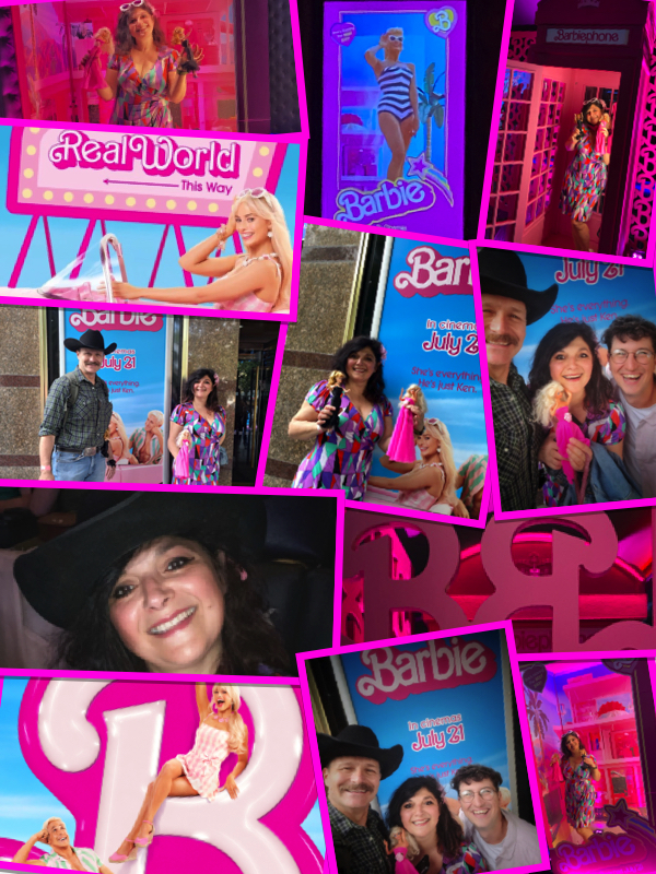 Barbie movie screening london mums magazine collage