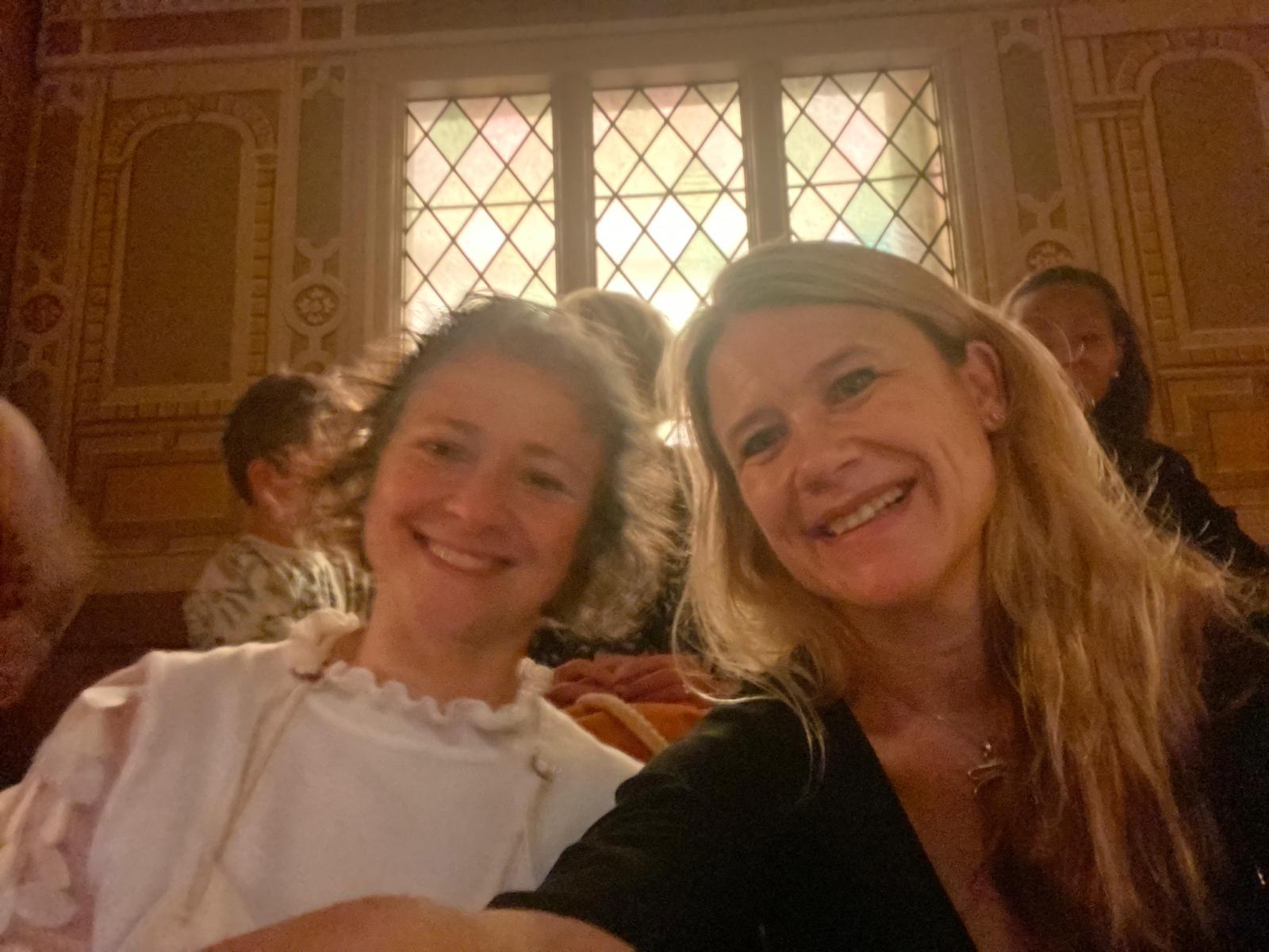 Madeleine and Jo in the mini Globe