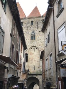 Narrow winding cobbled streets in the town