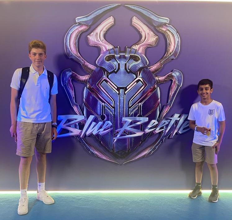 London Mums Magazine child reporters were invited to Vue cinema in Leicester Square to watch a preview screening of Blue Beetle, a Warner Brothers production.