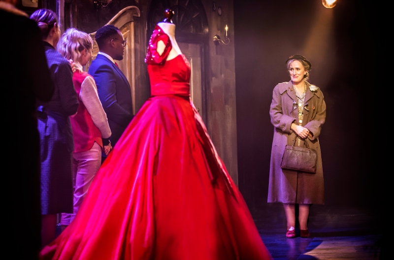 Flowers For Mrs Harris runs at Riverside Studios christian dior red dress