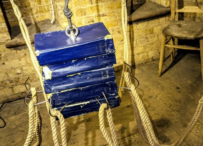 Nick’s inspired spider made from hymn books and coat hooks, courtesy of Nick