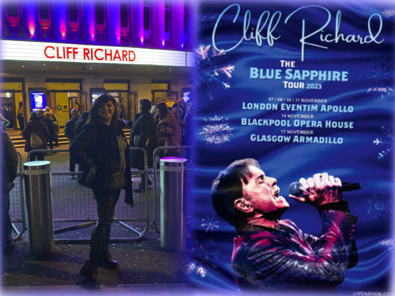 Cliff Richard blue sapphire tour 2023 london mums magazine collage