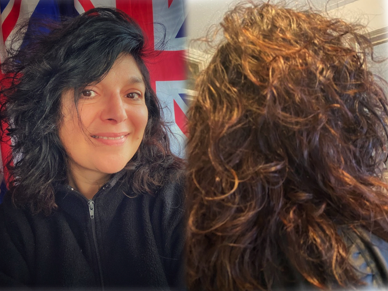 Monica Costa haircut at home collage