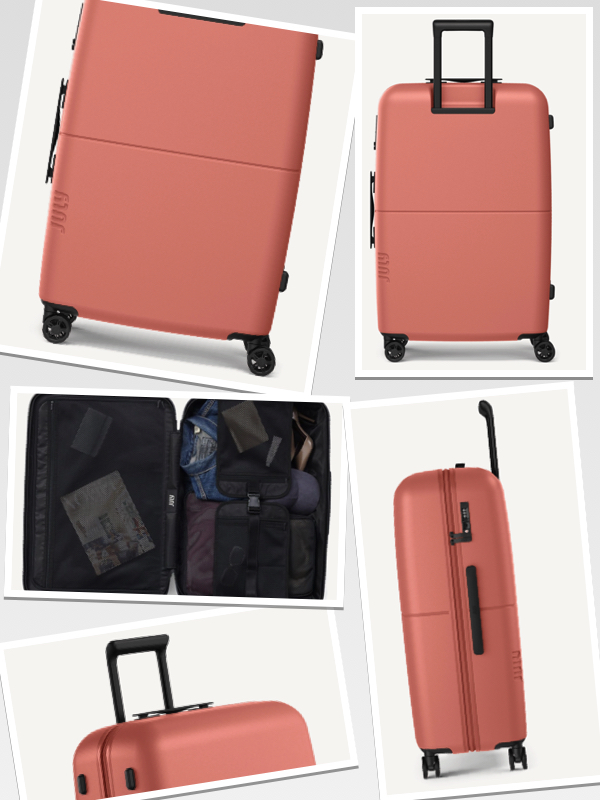 travelling light july big luggage collage