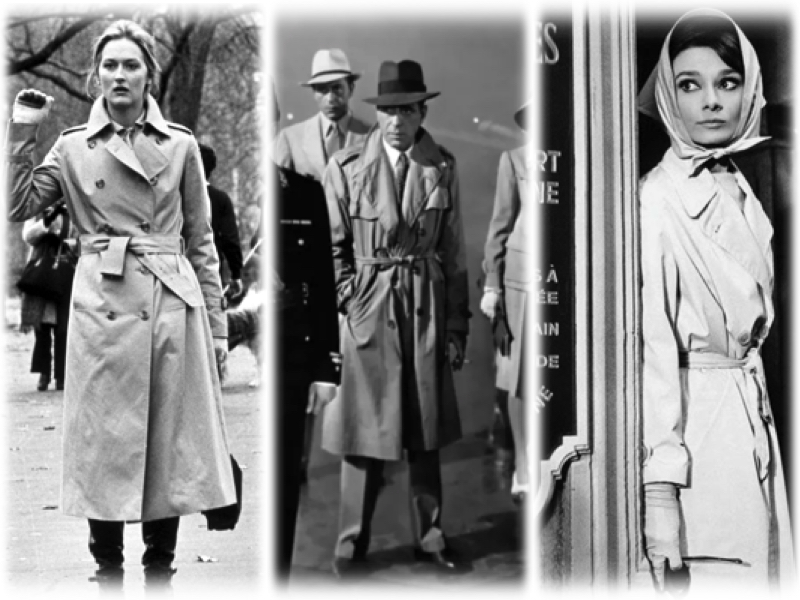 trench coat in hollywood movies collage