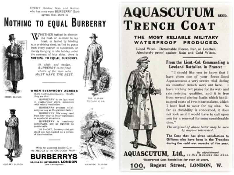 trench coats advert posters