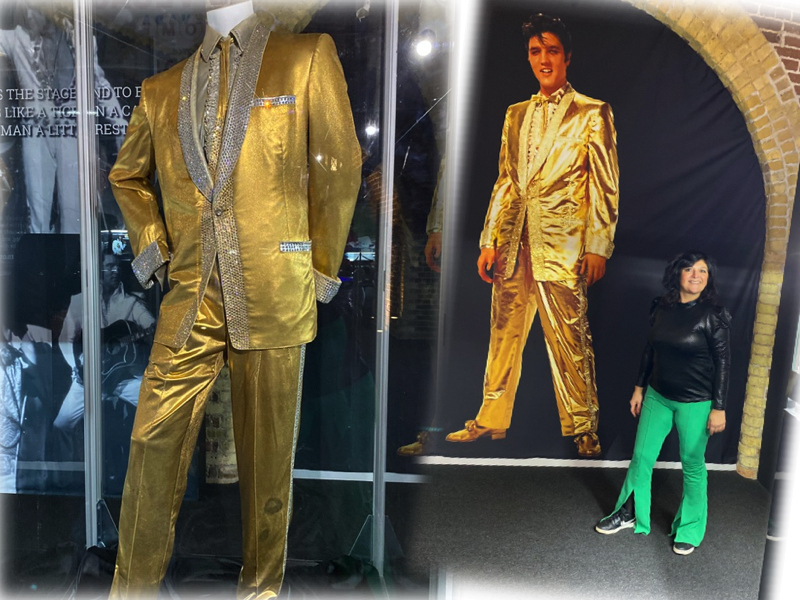 Elvis graceland exhibition golden suit collage