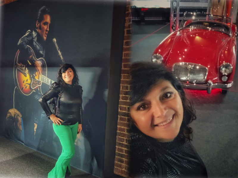 Elvis graceland exhibition red car collage
