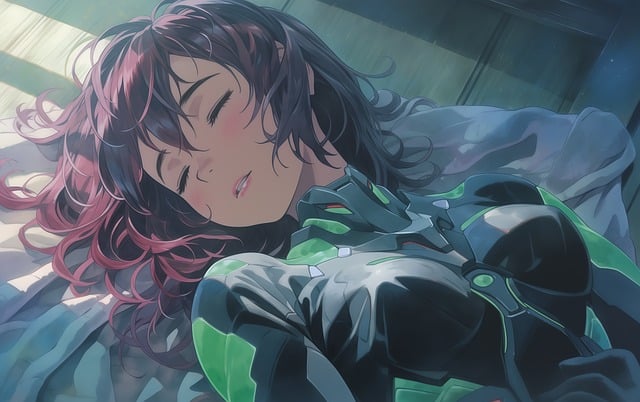 Teen sleep Routines, mattress and pillow choice ai-generated-manga style image