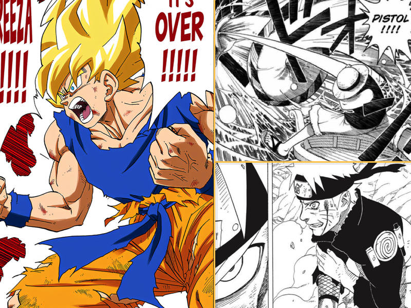 Action shots from the main manga that have helped inspire the author for his book