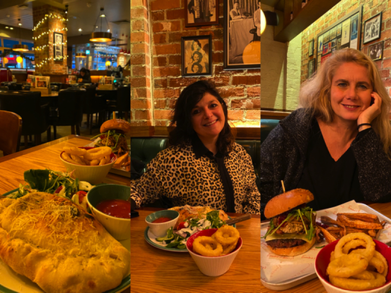 Restaurant review Frankie & Benny's london mums magazine collage