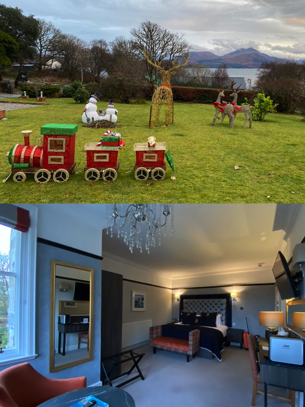 skye island travel hotel room Duisdale collage