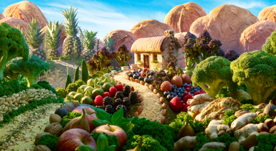 amazon fresh landscape made of fruit and vegetables