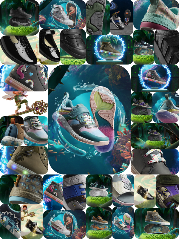 clarks shoe collection collage
