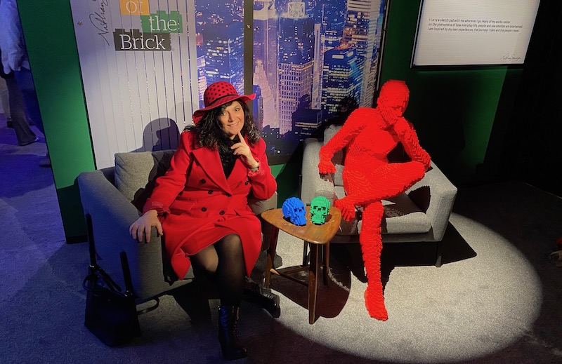 monica costa posing at LEGO art expo Art of the Brick in London