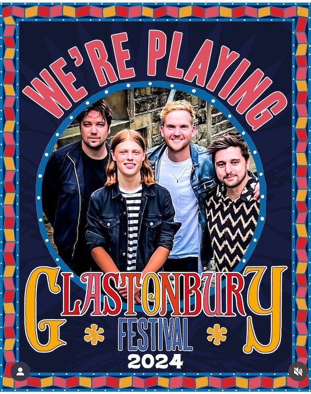 poster of Toby Lee and his band at Glasto 2024