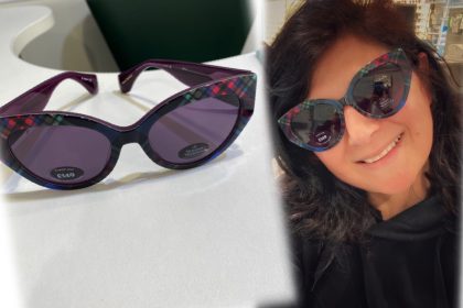 eye health review monica costa wearing vivienne westwood glasses collage