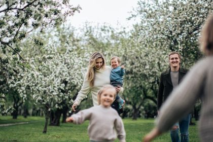 families playing in May in London