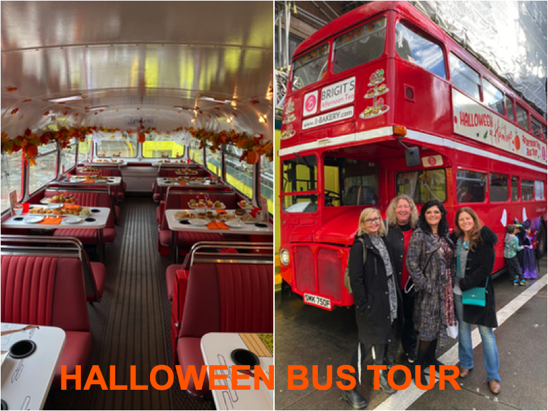 Halloween bus tour london collage