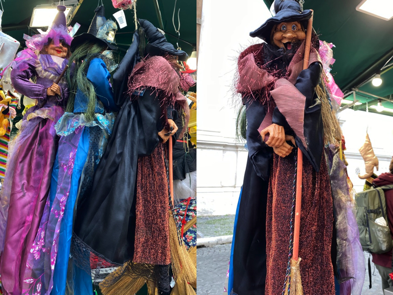 Dolls of la Befana at the Christmas Market in PIazza Navona, Rome, Italy