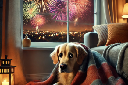 dog scared of fireworks