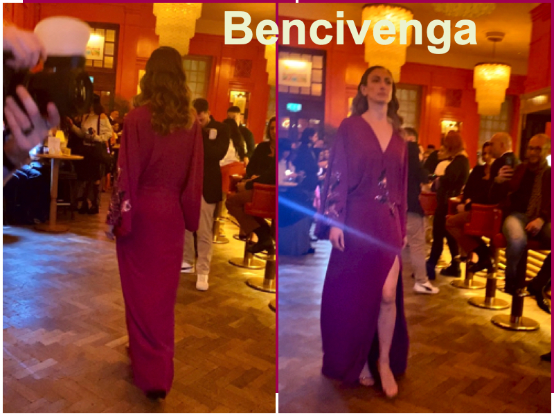 Bencivenga wine red dress London Mums magazine collage