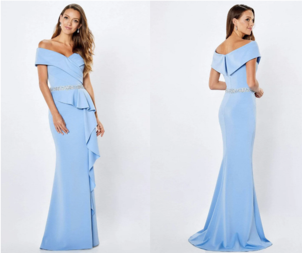 mother-of-the-bride wedding dresses blue long dress