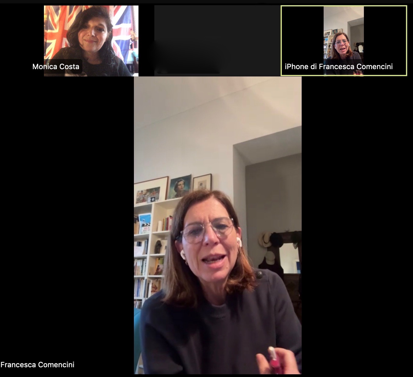 Francesca Comencini chatting with Monica Costa london mums magazine 