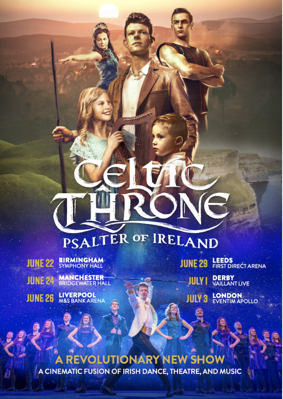Get ready for an unforgettable theatrical experience as Celtic Throne – Psalter of Ireland embarks on its debut UK tour in June and July 2025, fusing traditional Irish dance, cinematic storytelling, and a breathtaking musical score into one ground-breaking performance.